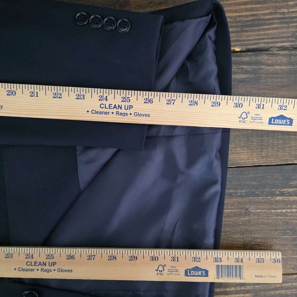 Jones New York Men's Sport Coat Blazer Three Button Navy Wool Blend Blend Sz 44L - Picture 5 of 15